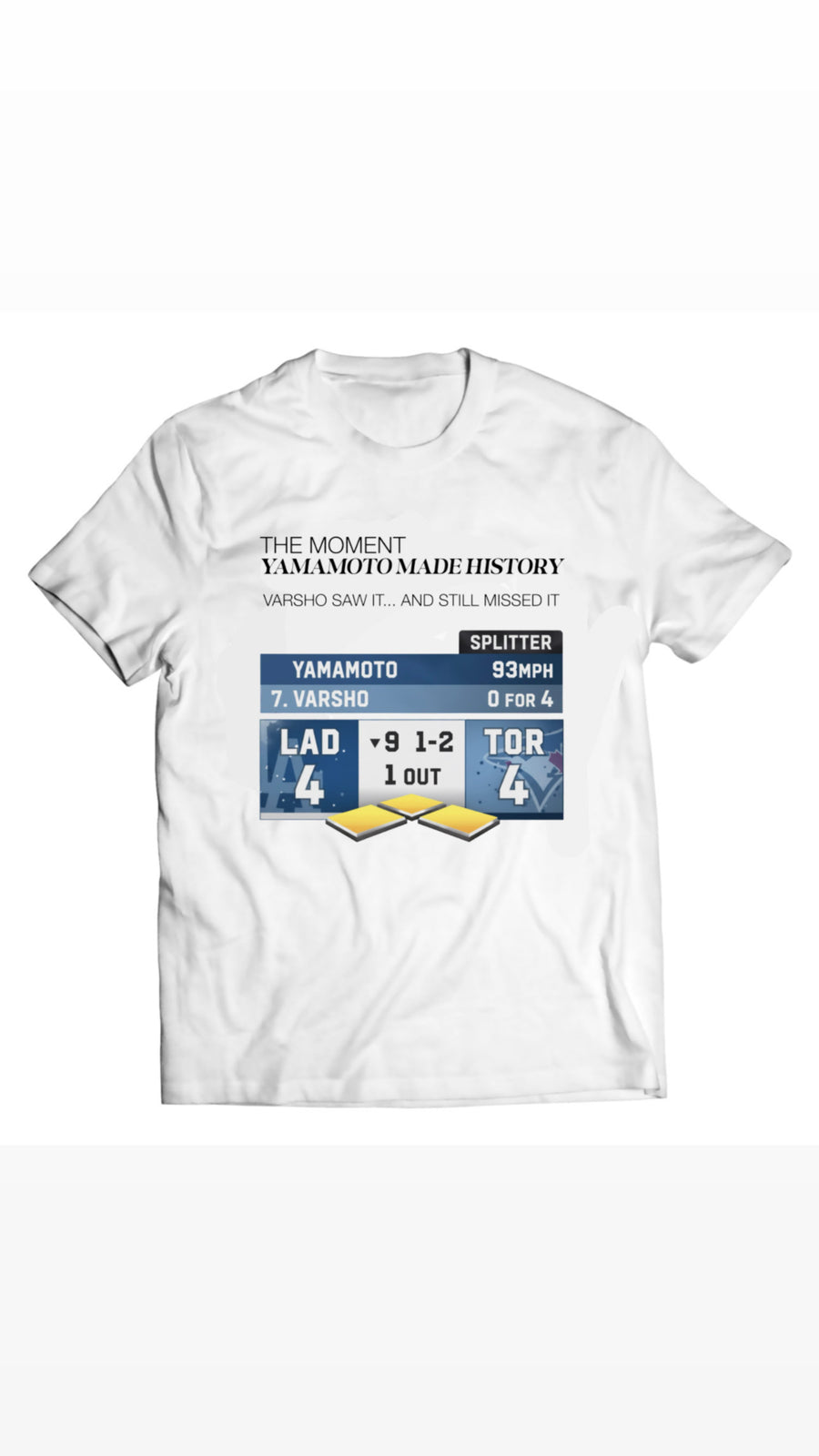 Unisex graphic T-shirt featuring an original baseball illustration
