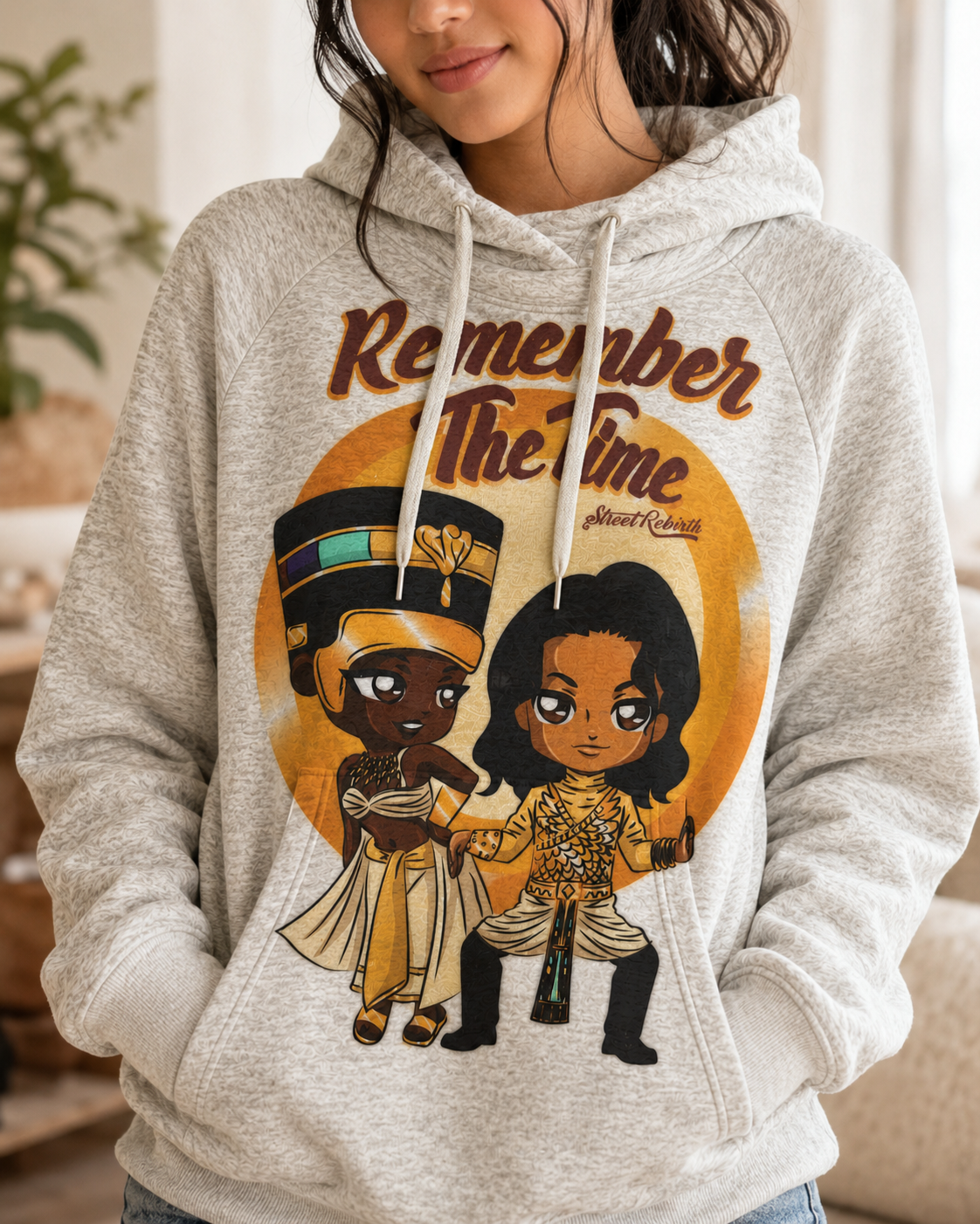 Remember The Time Hoodie… 90s Nostalgia Streetwear | Egyptian Royalty Chibi Art | Street Rebirth Original