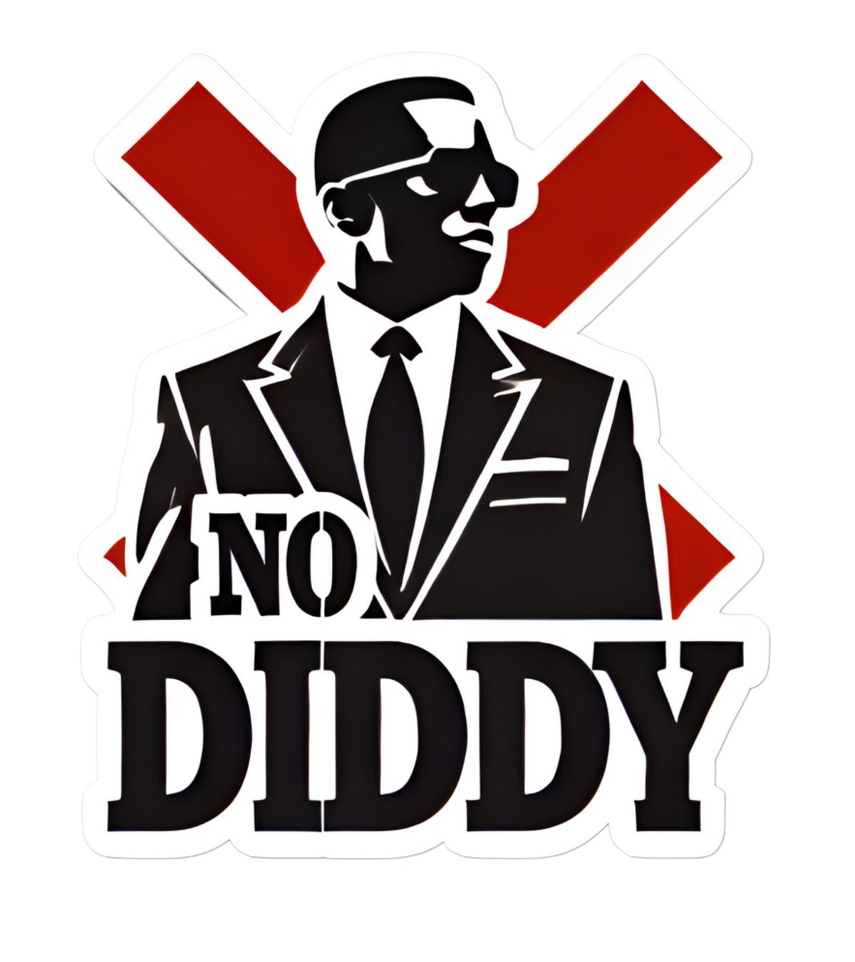 No Diddy Sticker – P Diddy Parody Vinyl Sticker – Funny Hip Hop Slang Decal