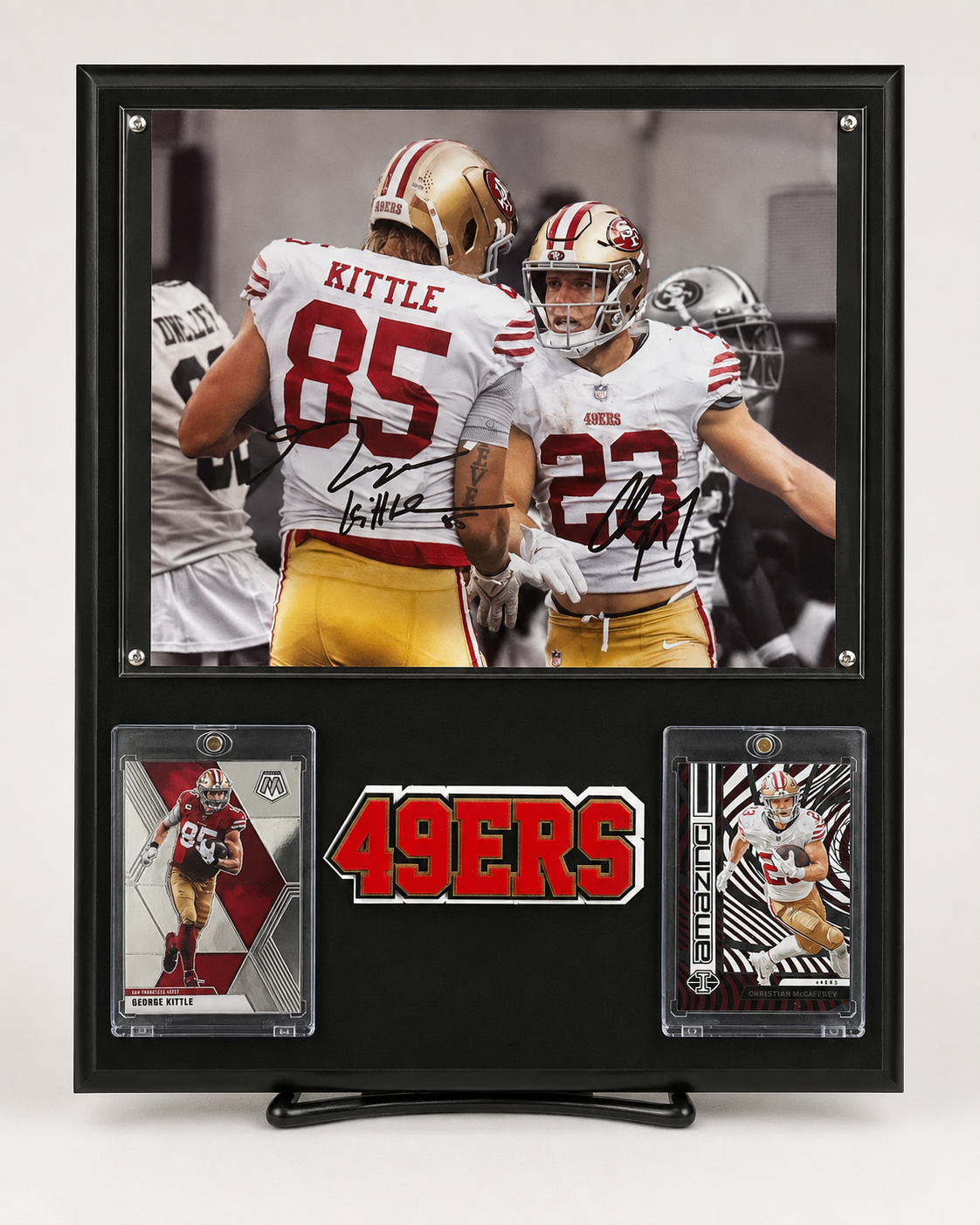 Decorative sports plaque with a layered football display design