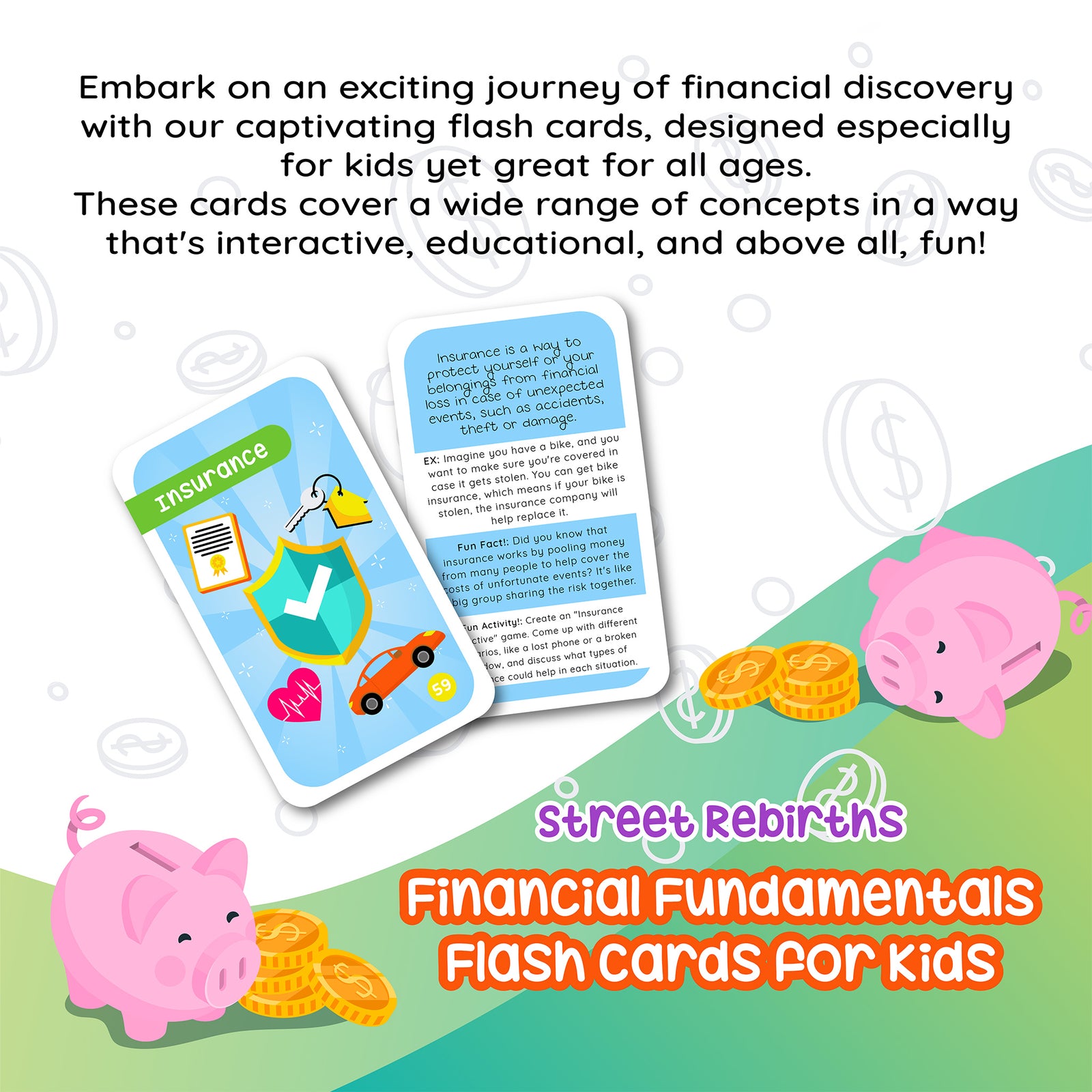 110 Financial Literacy Flash Cards for Kids & All Ages - Money Management, Budgeting, Savings, & Investment Skills - Educational Tool for Entrepreneurial Success, Cash Flow & Economic Empowerment