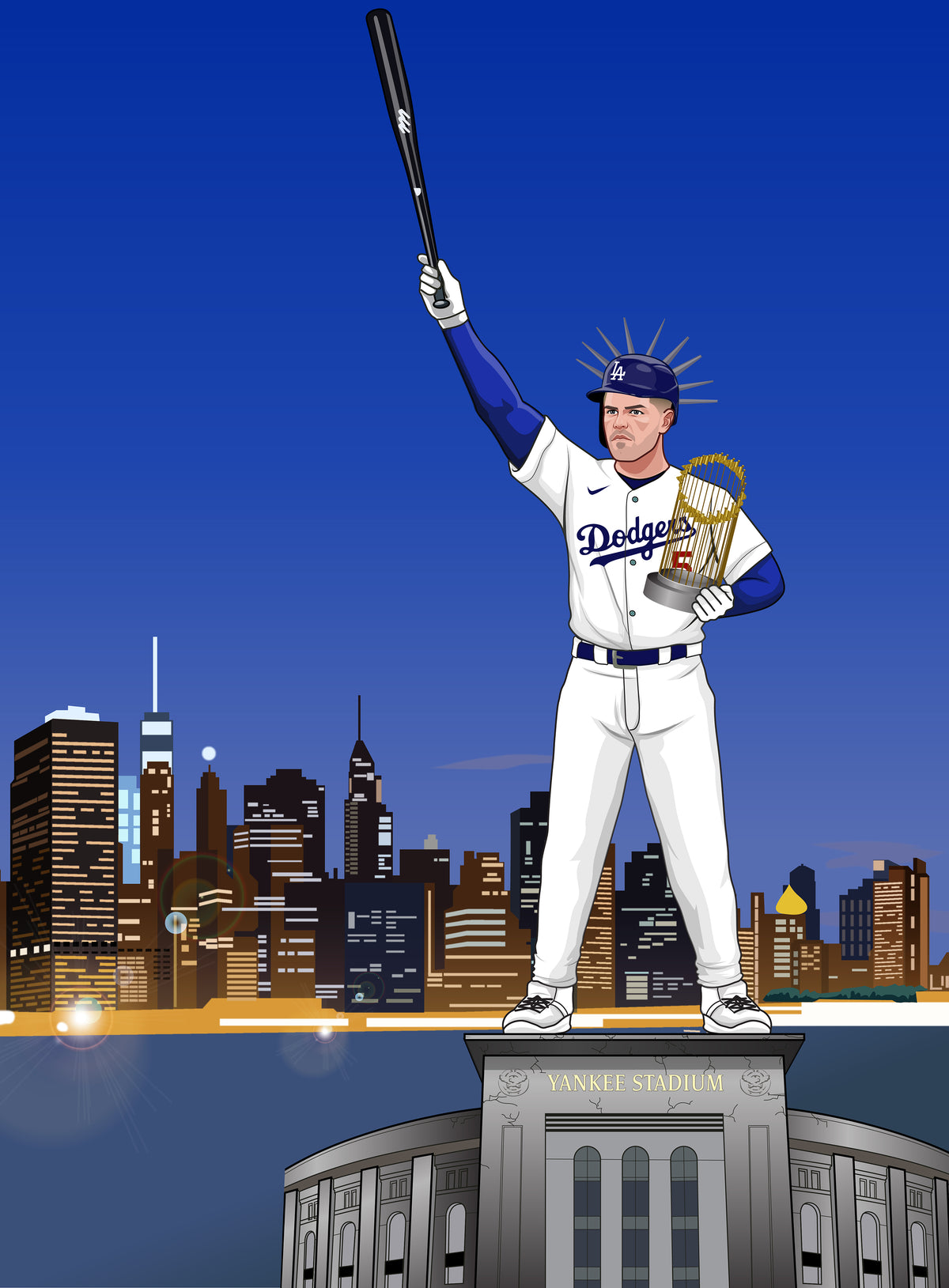 Freddie Freeman Statue of Liberty Sticker | Dodgers 2024 MVP Design | 4-Inch Vinyl