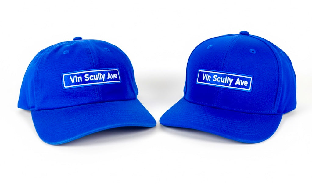 Vin Scully Ave Hat – Royal Blue LA Baseball Dad Hat & Snapback