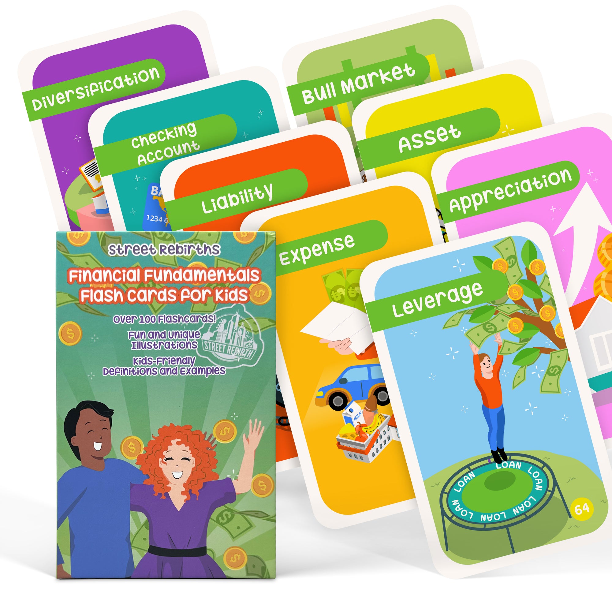 110 Financial Literacy Flash Cards for Kids & All Ages - Money Management, Budgeting, Savings, & Investment Skills - Educational Tool for Entrepreneurial Success, Cash Flow & Economic Empowerment