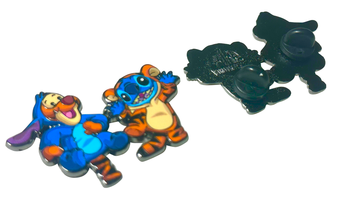 Stitch as Tigger and Tigger as Stitch Enamel Pin – A Playful Disney Mashup