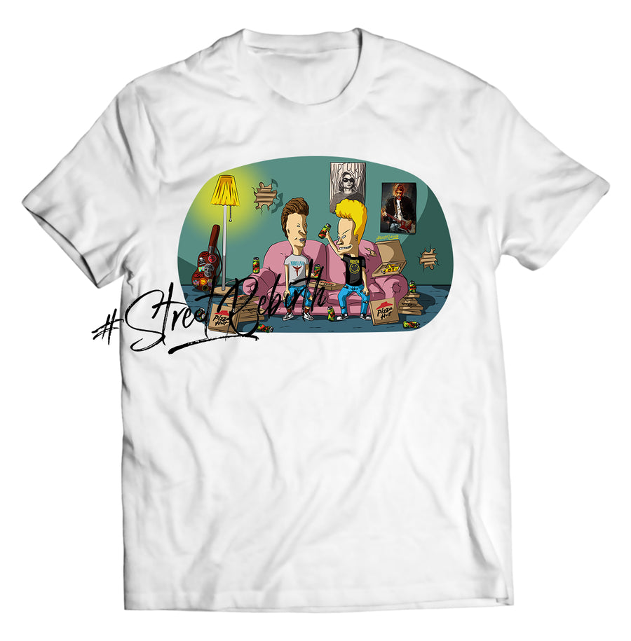 Unisex graphic T-shirt featuring an original music humorous retro illustration
