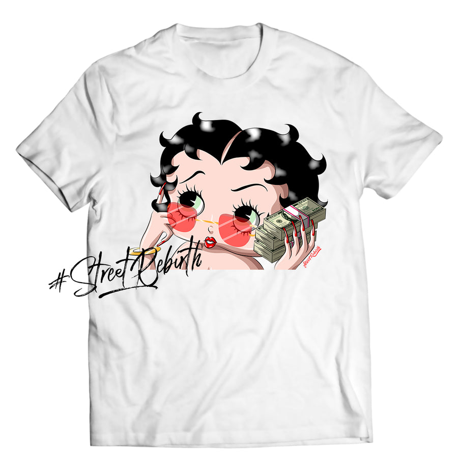 Unisex graphic T-shirt featuring an original humorous retro cartoon-style illustration