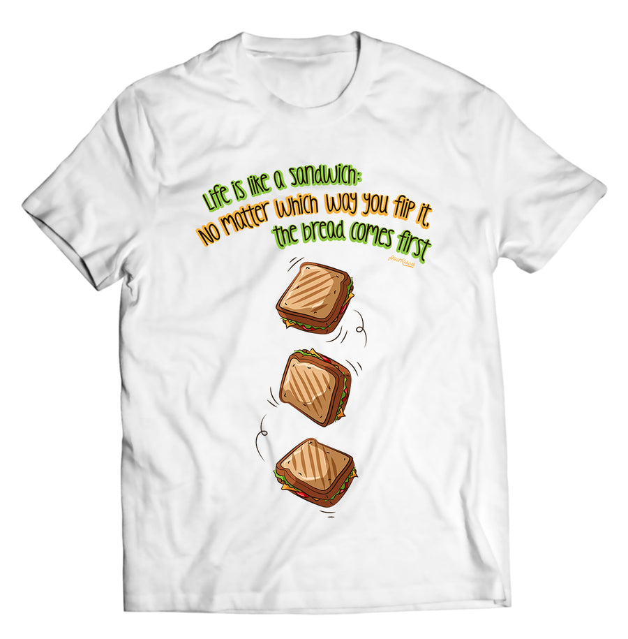 Unisex graphic T-shirt featuring an original hip hop money-themed humorous illustration