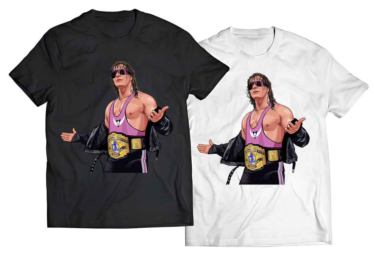 Excellence of Execution – Bret "The Hitman" Hart Tribute T-Shirt | Classic Wrestling Pose Tee for True Fans