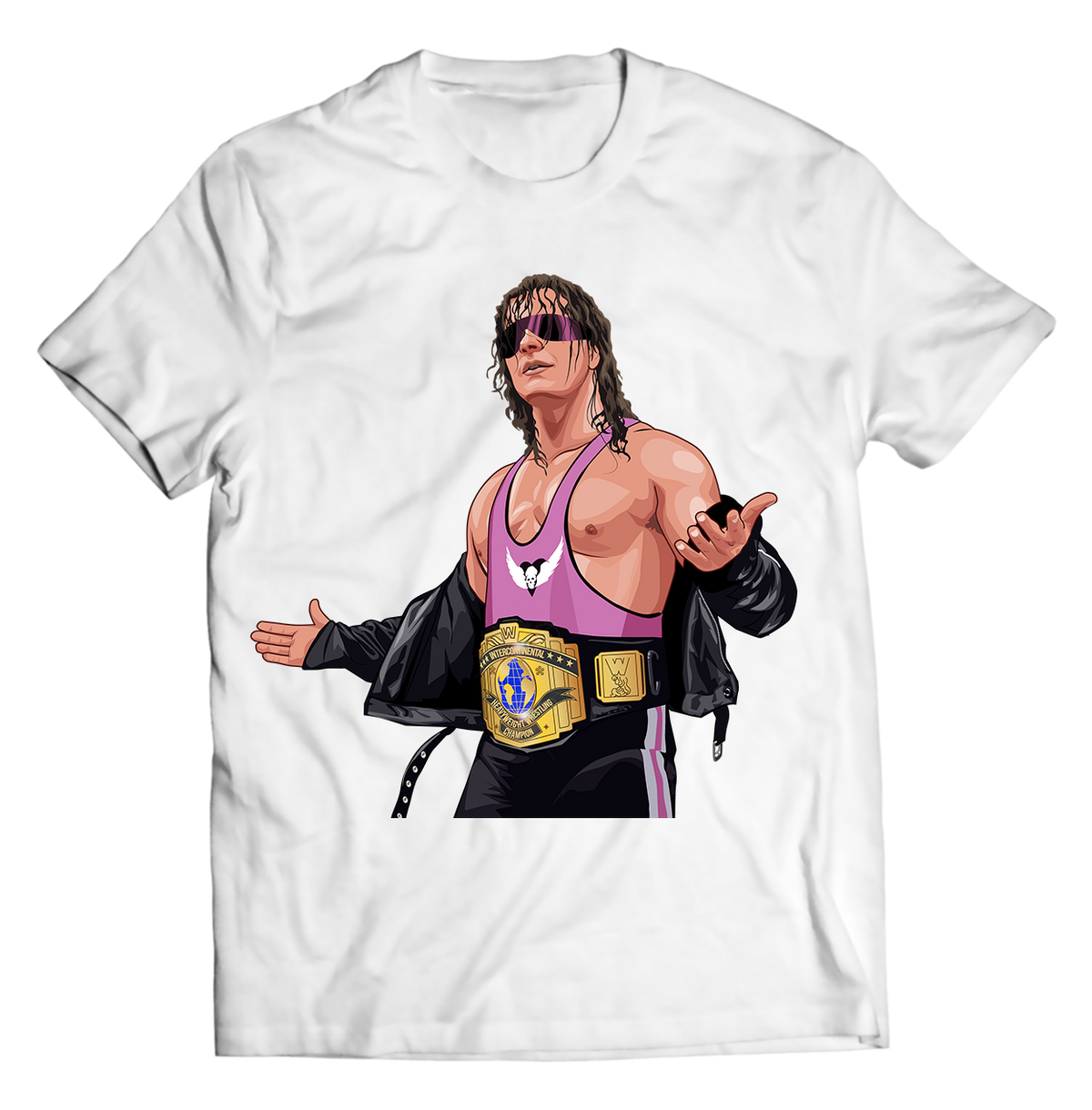 Excellence of Execution – Bret &quot;The Hitman&quot; Hart Tribute T-Shirt | Classic Wrestling Pose Tee for True Fans