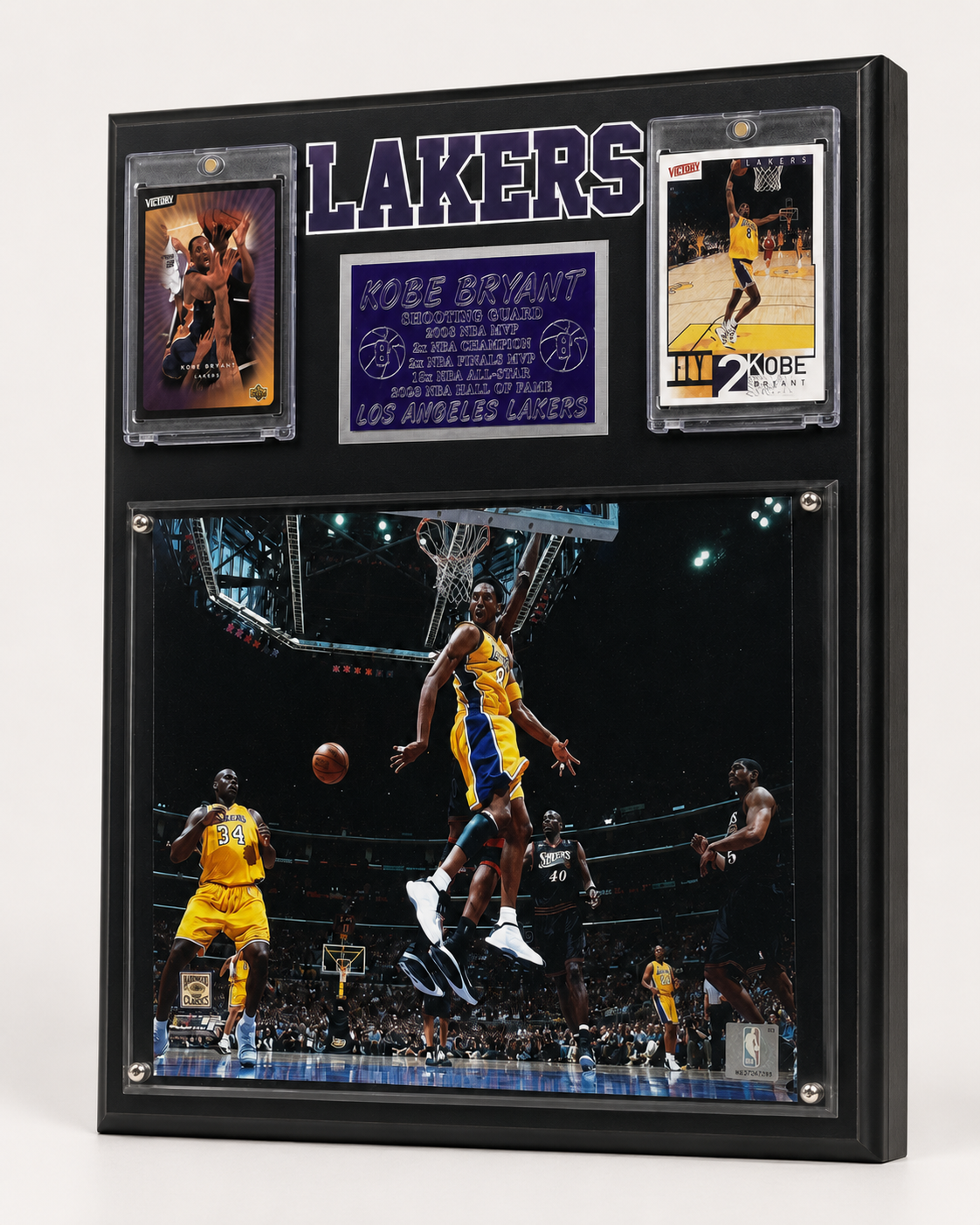 Black Mamba Los Angeles Lakers Collectible Wall Plaque with Trading Cards and Action Photo