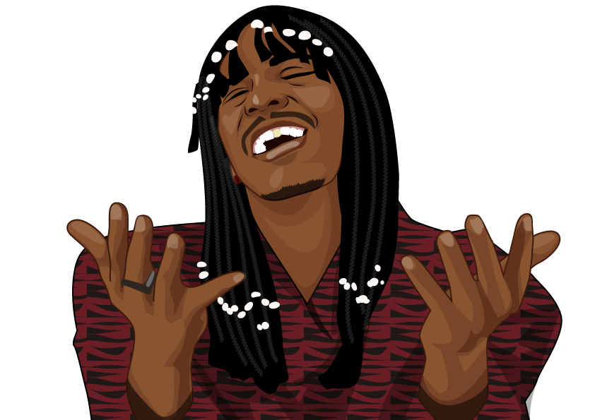 Waterproof vinyl sticker featuring an original hip hop music humorous illustration
