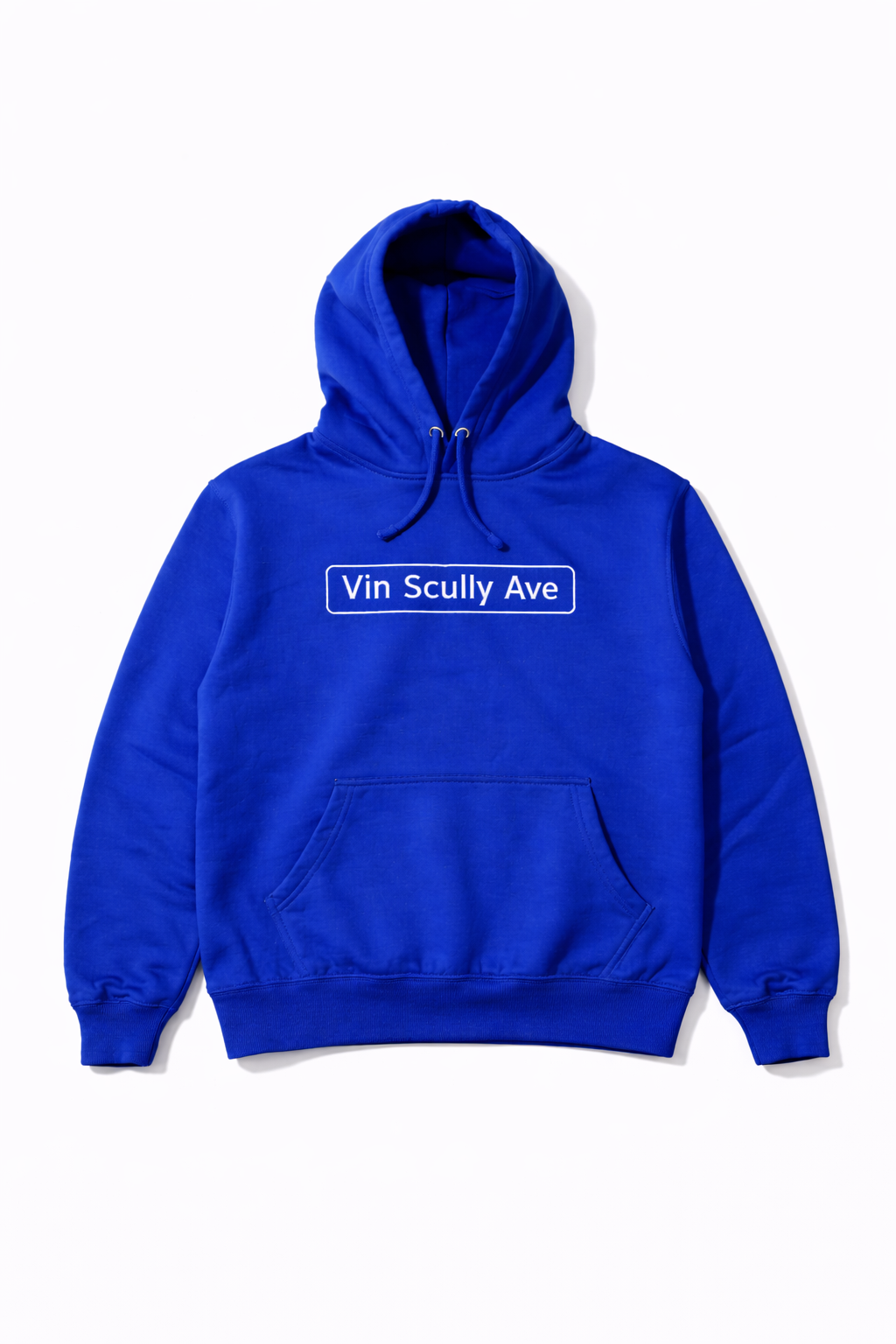 Vin Scully Ave Embroidered Hoodie – Royal Blue LA Championship Legacy Streetwear
