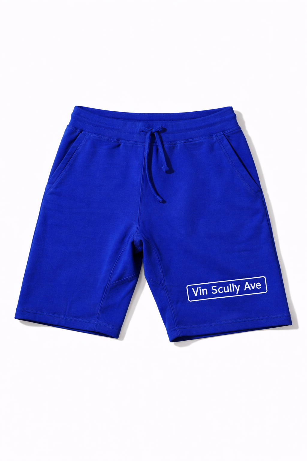Vin Scully Ave Embroidered Hoodie &amp; Shorts Set – Premium Royal Blue LA Championship Streetwear Bundle