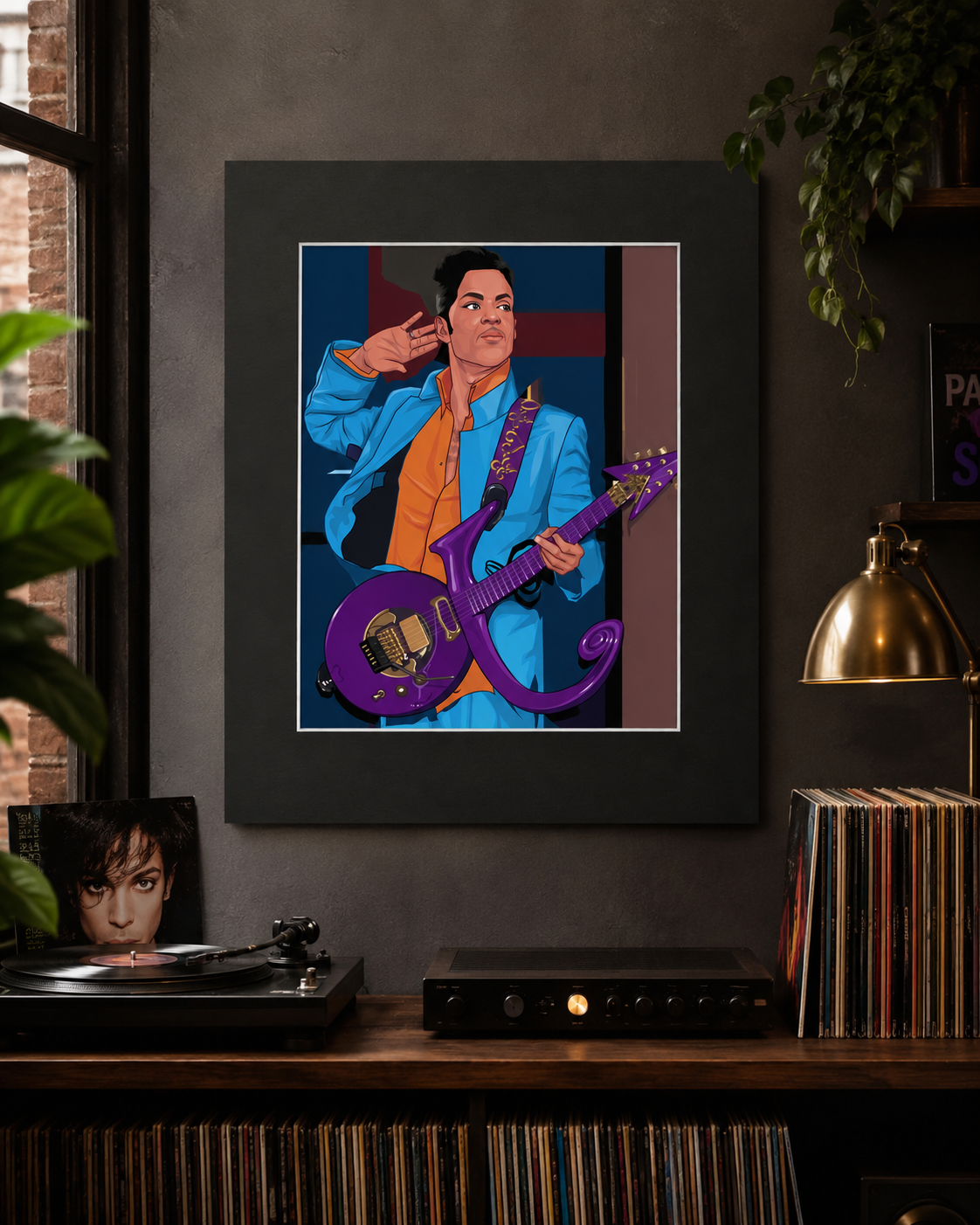 Prince Purple Guitar Legend 16x20 Wall Art Print, Funk Music Icon Illustration, Retro Music Lover Decor