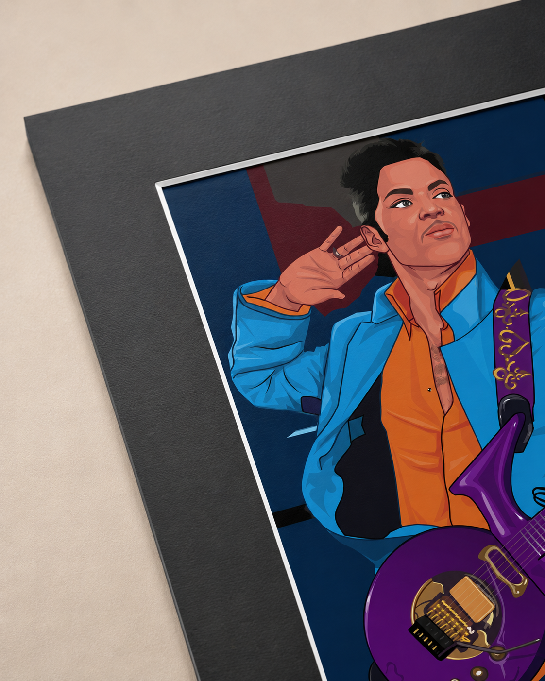 Prince Purple Guitar Legend 16x20 Wall Art Print, Funk Music Icon Illustration, Retro Music Lover Decor