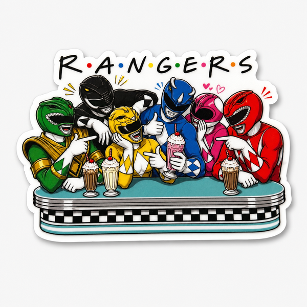 Retro Helmet Hero Diner Squad Sticker | Funny 90s Inspired Color Team