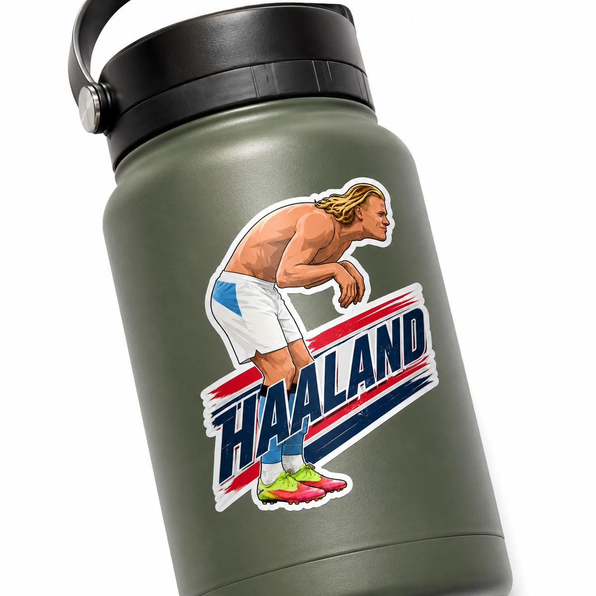 Haaland Norway Soccer Stance Sticker, Funny Striker Meme Art For Laptop Water Bottle Sports Fans And Collector Gifts