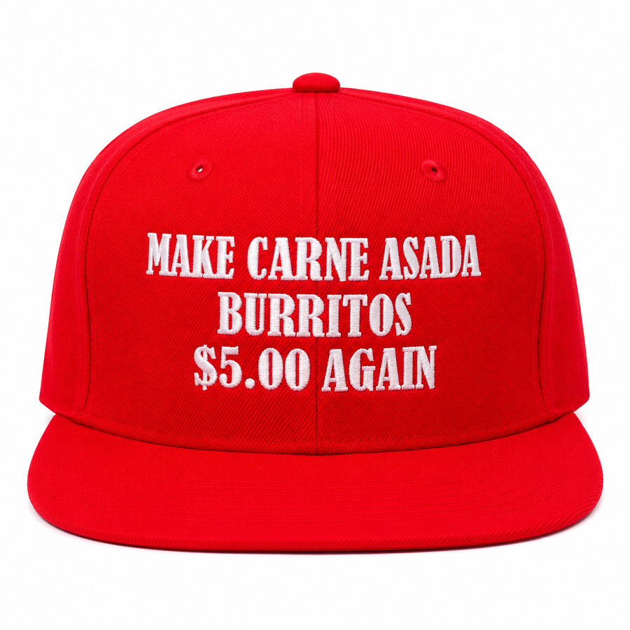 Baseball cap with an original food-themed humorous design