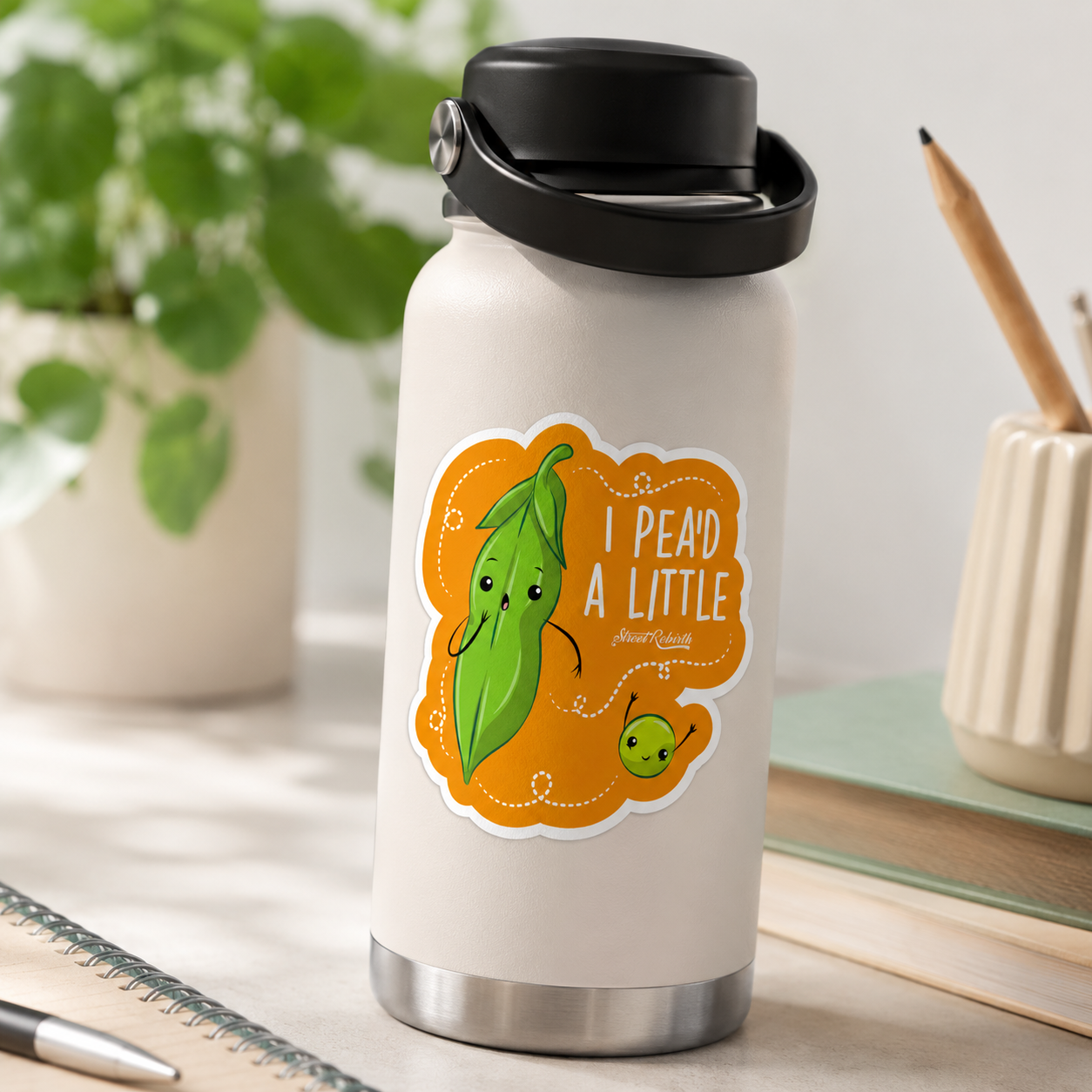 Funny Pea Pun Sticker - Cute Vegetable Humor Gift for Plant Lovers, Gardeners & Food Pun Fans