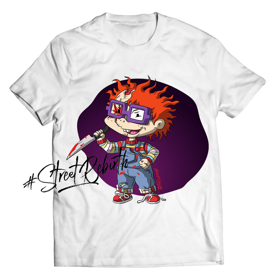 Unisex graphic T-shirt featuring an original spooky humorous retro illustration