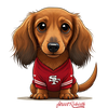 Dachshund 49ers Sticker – One 4 Inch Water Proof Vinyl Sticker – For Hydro Flask, Skateboard, Laptop, Planner, Car, Collecting, Gifting