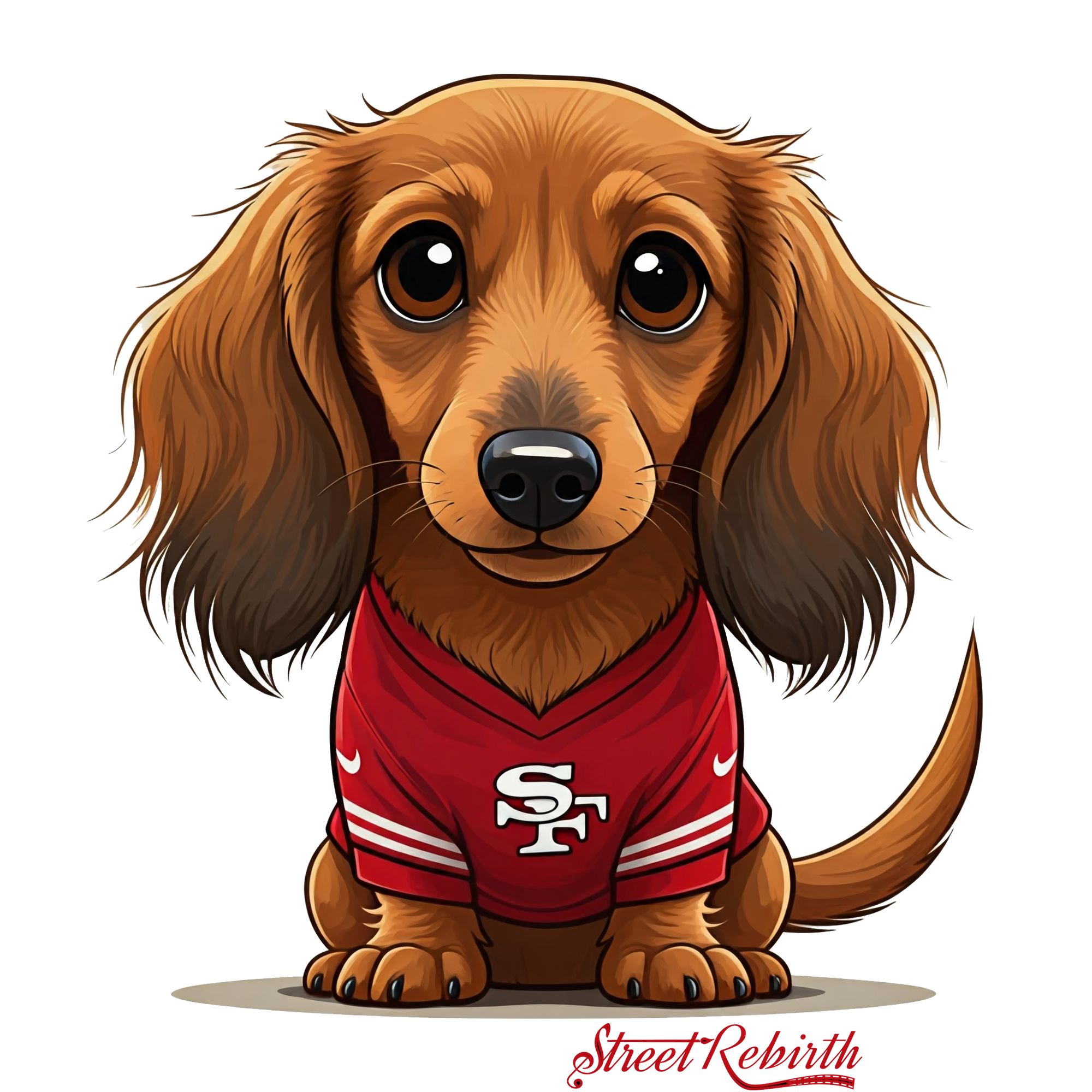 Dachshund 49ers Sticker – One 4 Inch Water Proof Vinyl Sticker – For Hydro Flask, Skateboard, Laptop, Planner, Car, Collecting, Gifting