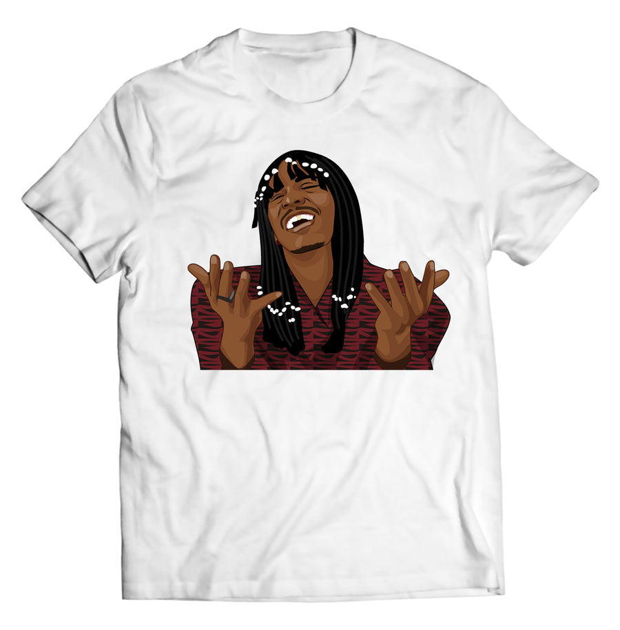 Unisex graphic T-shirt featuring an original hip hop music humorous illustration