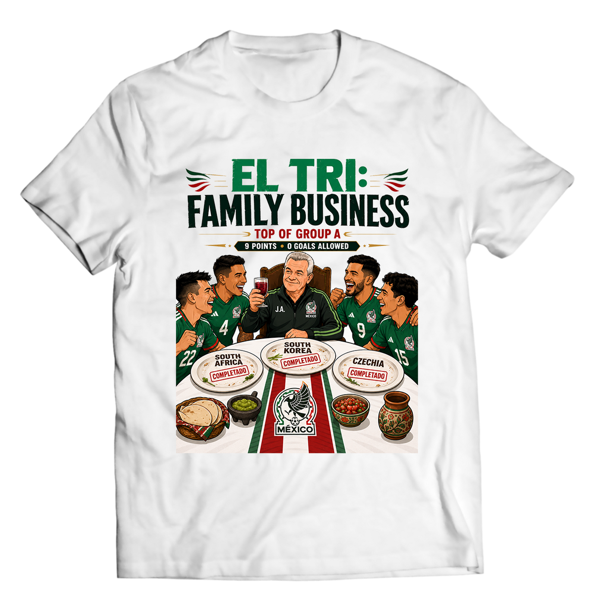 El Tri Family Business T-Shirt – Mexico Soccer Graphic Tee, Top of Group A Fan Shirt