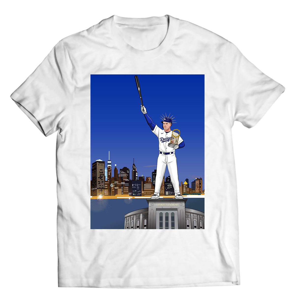 Freddie Freeman Statue of Liberty T-Shirt | Dodgers 2024 MVP Design | White or Black