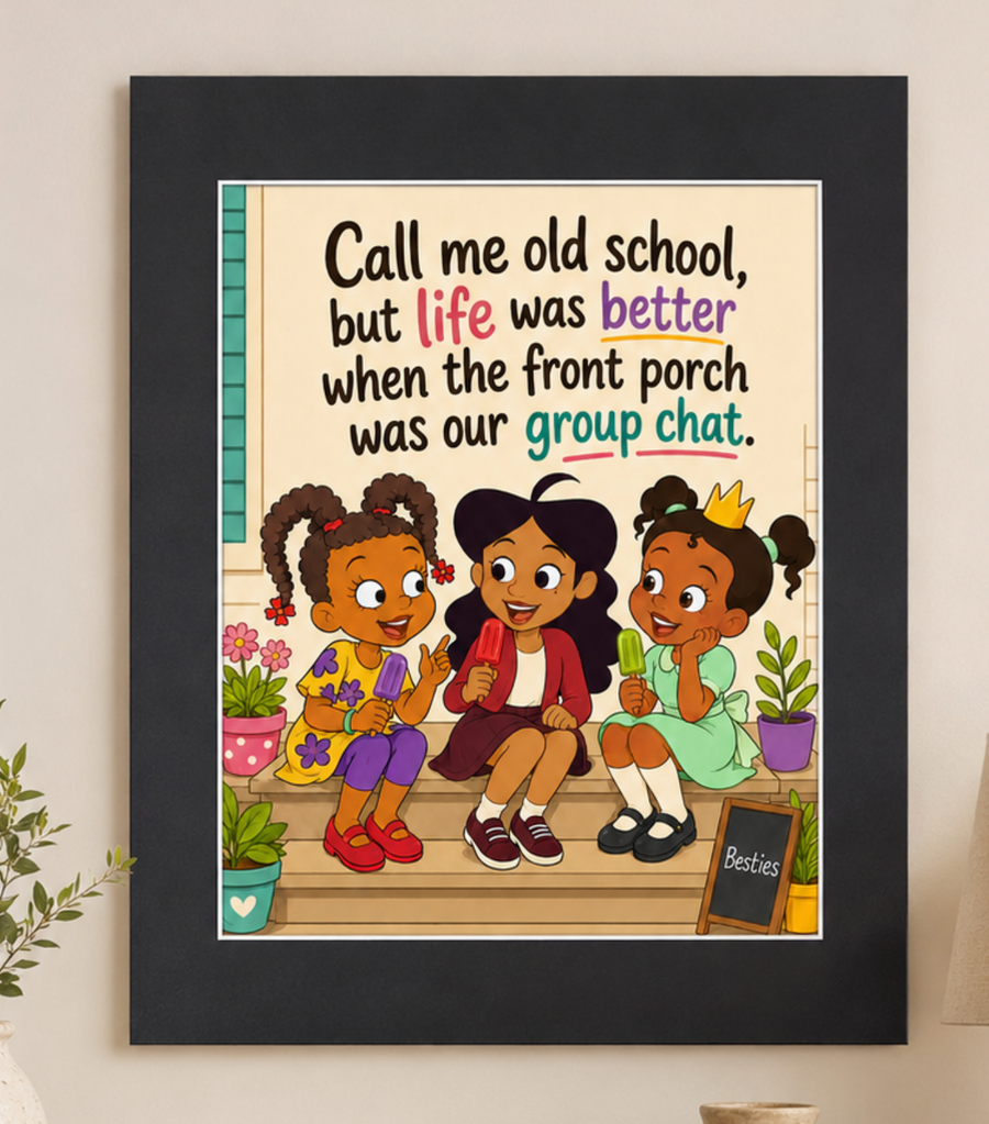 Wall art print featuring an original humorous retro illustration