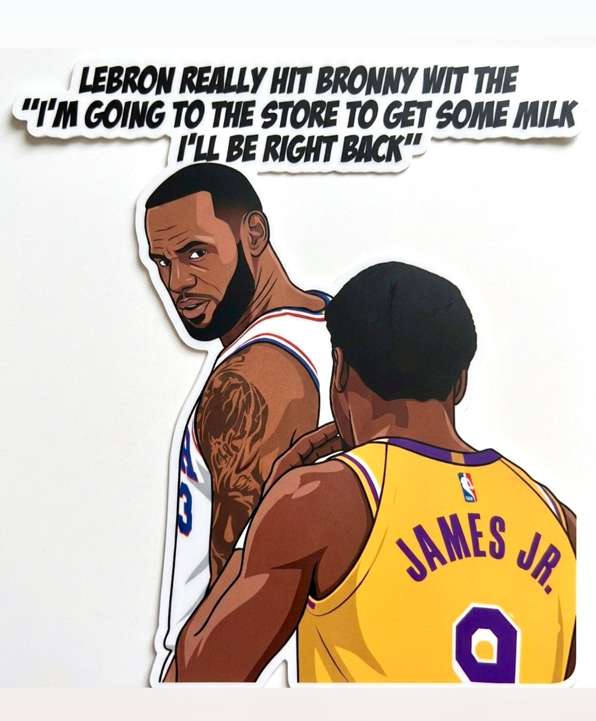Pro Hoops Father Son Milk Meme Die-Cut Sticker