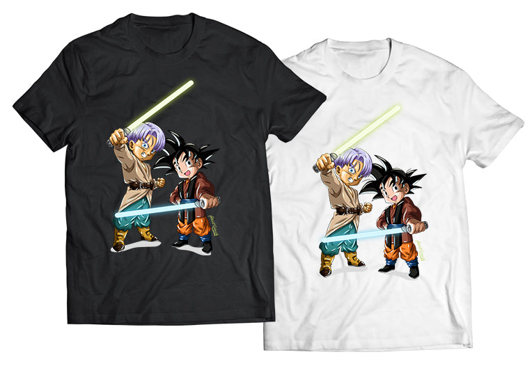 Goten and Trunks Star Wars Mashup DTG-Printed Shirt – Galactic Fusion of Anime and Sci-Fi