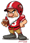 49ers Niners Grumpy Mashup Football Sticker – One 4 Inch Water Proof Vinyl Sticker – For Hydro Flask, Skateboard, Laptop, Planner, Car, Collecting, Gifting