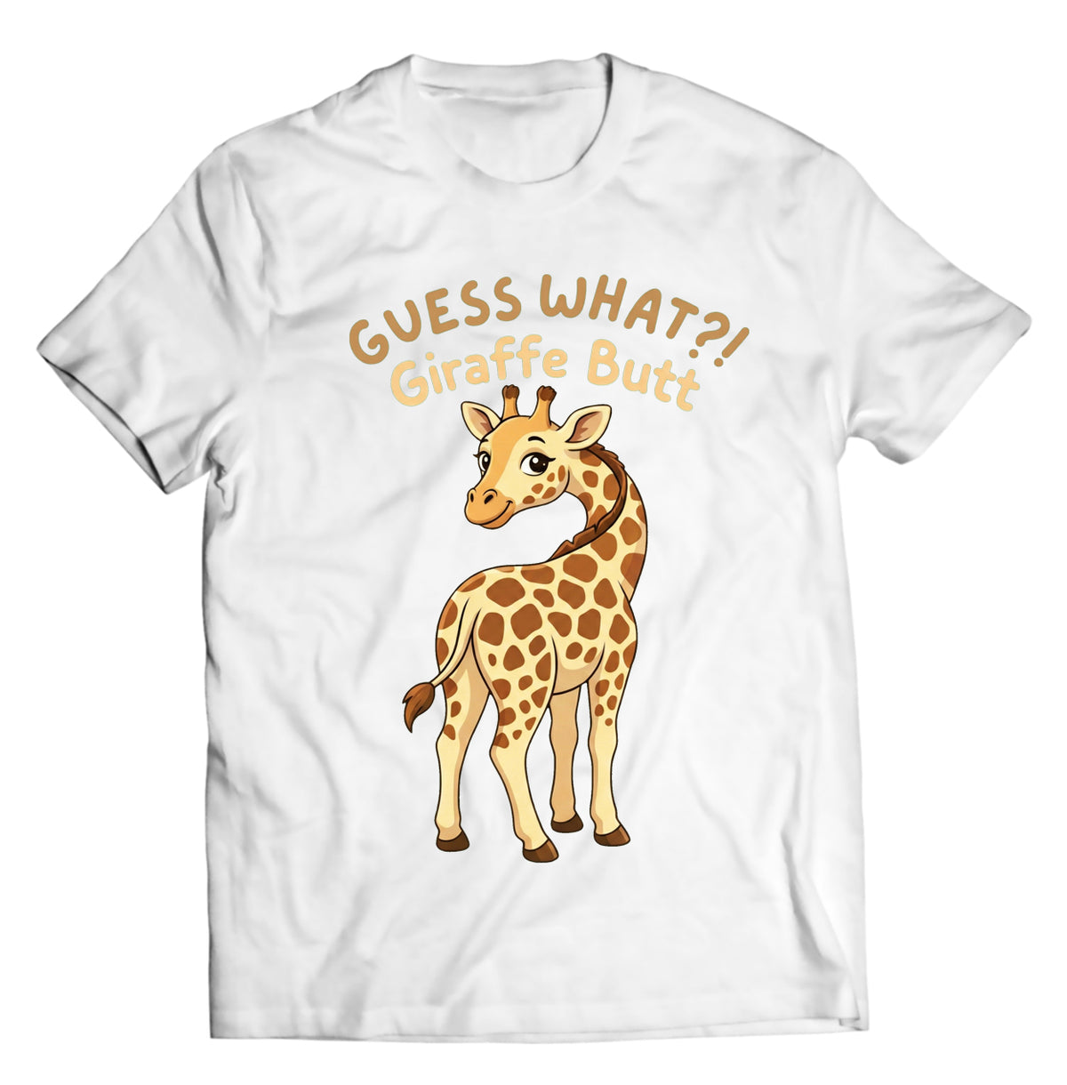 Guess What?! Giraffe Butt Funny Cute Animal Pun Graphic T-Shirt