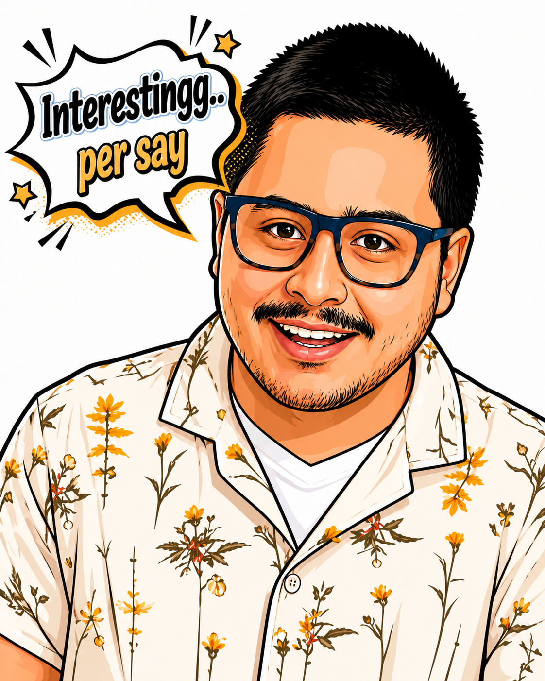 Funny “Interesting… Per Say” Sticker | Love on the Spectrum Inspired Quote | Viral Reaction Meme | Cute Cartoon Style Waterproof Vinyl Sticker