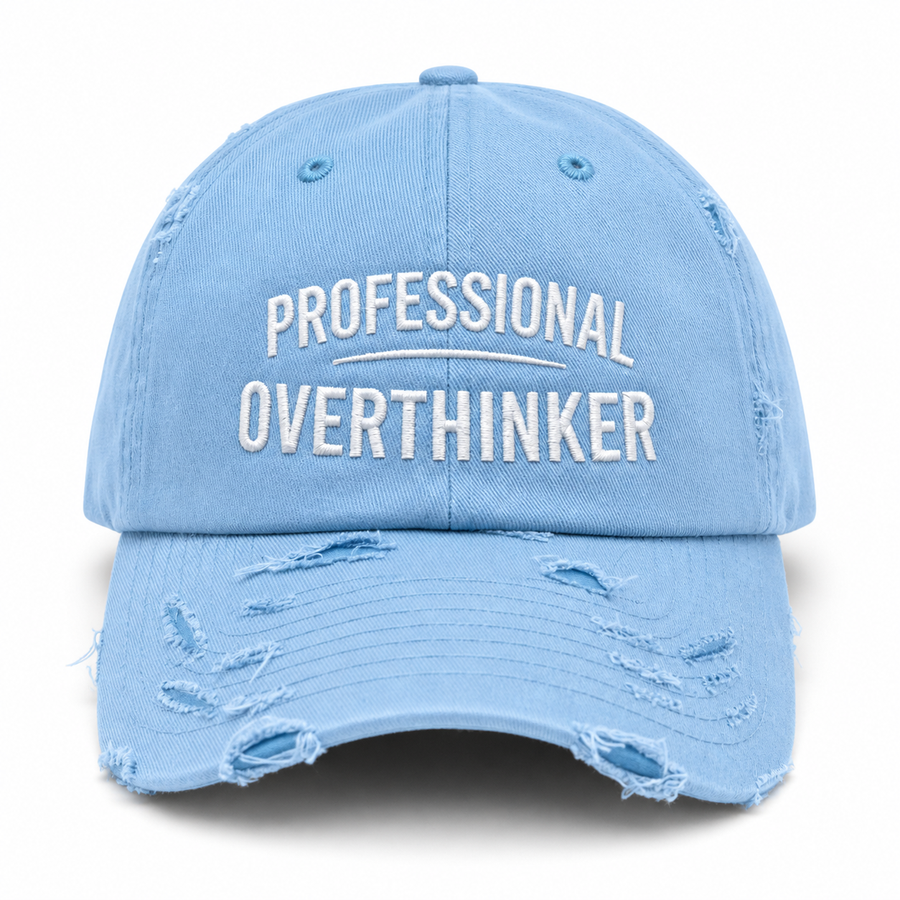 Baseball cap with an original embroidered humorous design