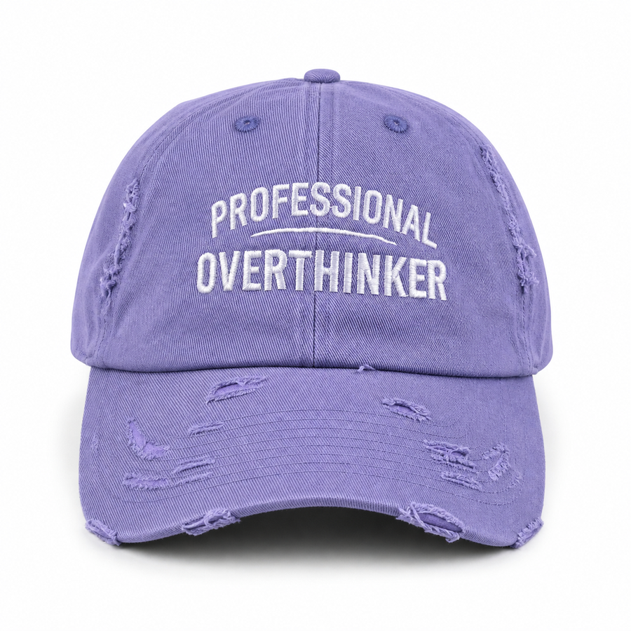 Baseball cap with an original embroidered humorous design