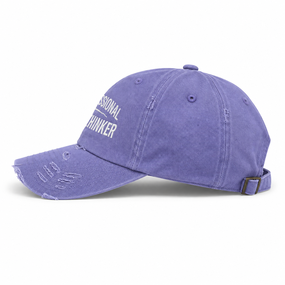 Professional Overthinker Distressed Dad Hat | Funny Embroidered Cap