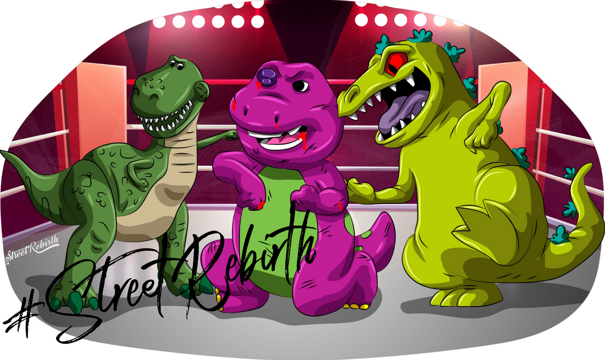 Barney Reorar and Rex Sticker – One 4 Inch Water Proof Vinyl Sticker – For Hydro Flask, Skateboard, Laptop, Planner, Car, Collecting, Gifting