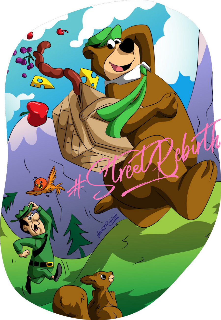 Waterproof vinyl sticker featuring an original humorous retro cartoon-style illustration