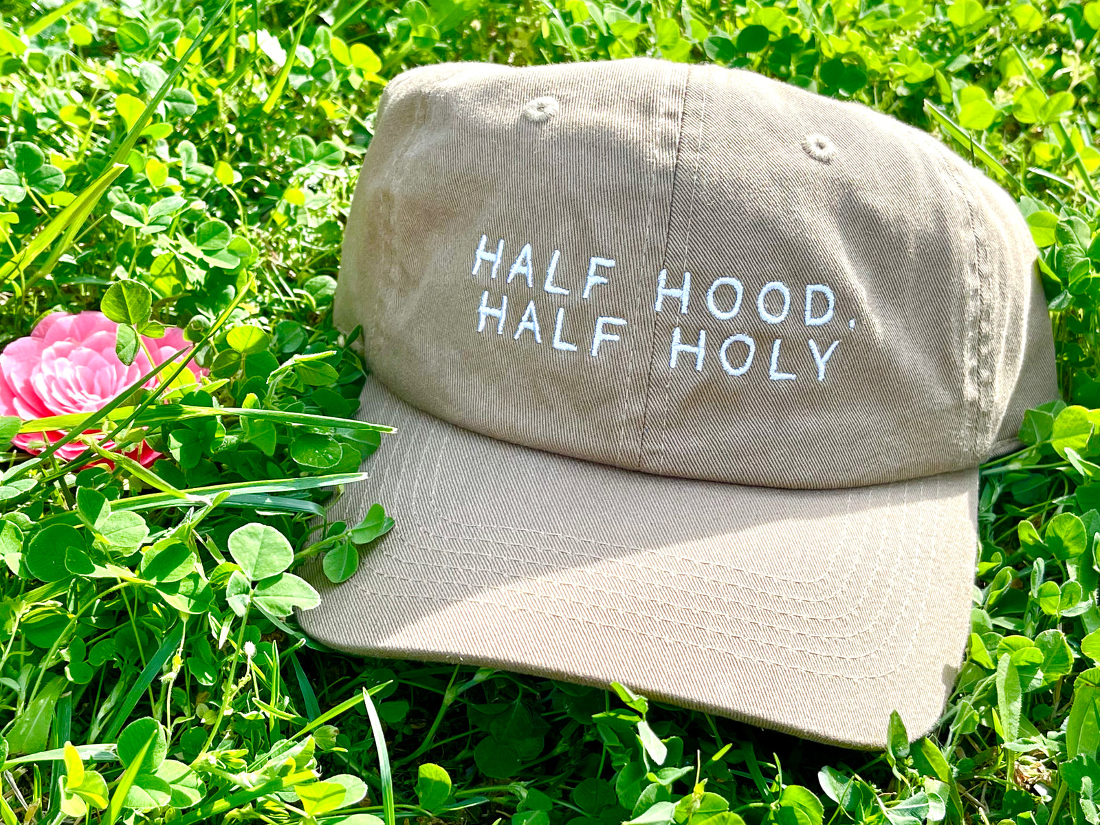 Half Hood, Half Holy – Embroidered Dad Hat