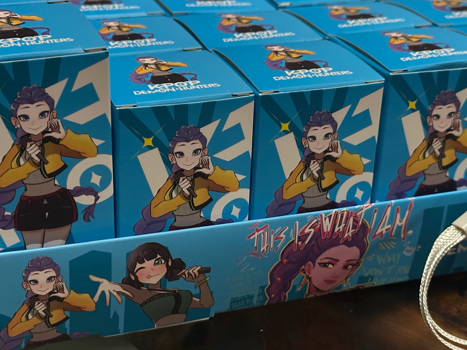 KPOP Demon Hunters Mystery Flocked Mini Figure with Lanyard – Blind Box Collectible | Cute Velvet Anime Charm | HuntrX Edition