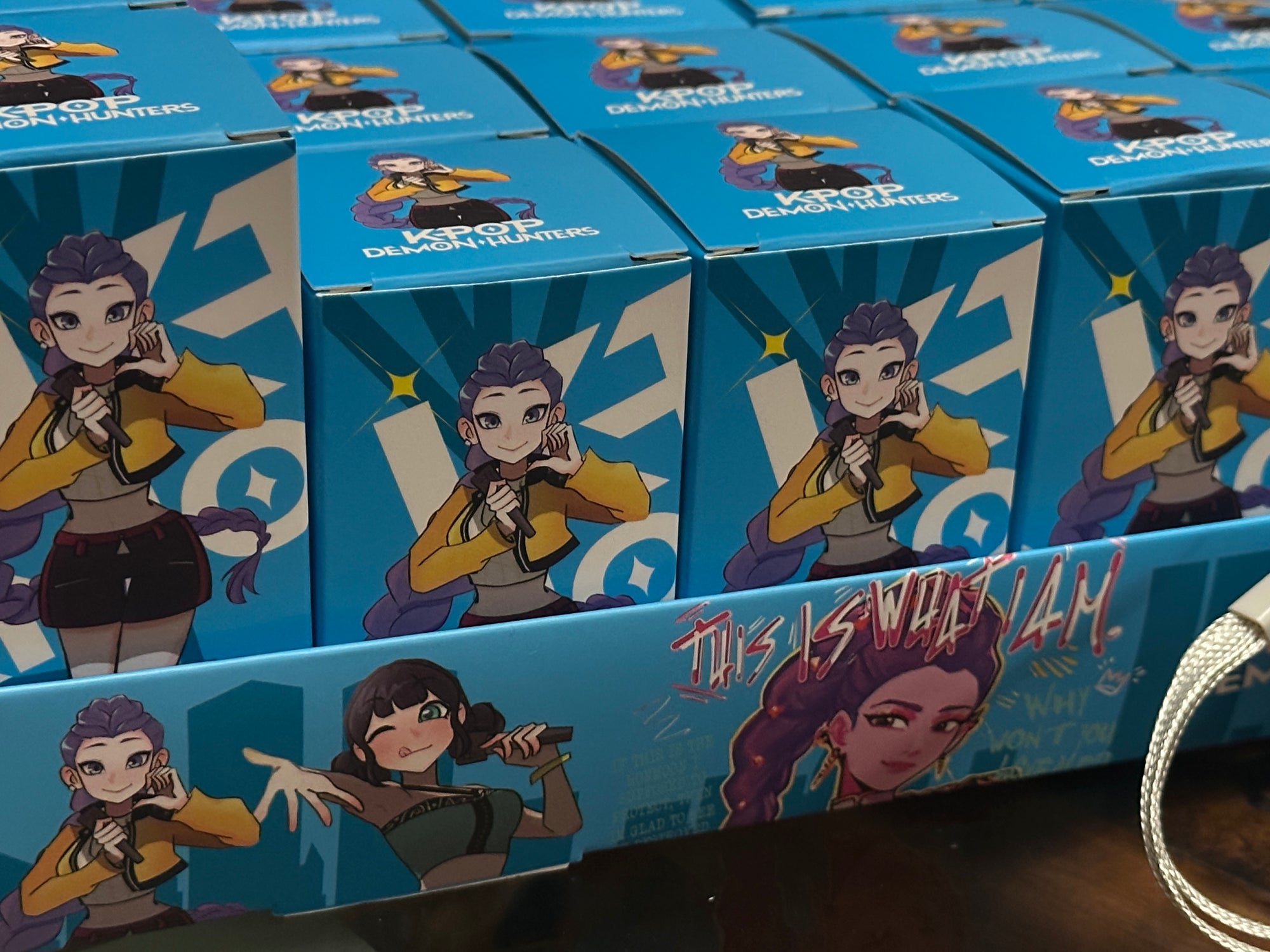 KPOP Demon Hunters Mystery Flocked Mini Figure with Lanyard – Blind Box Collectible | Cute Velvet Anime Charm | HuntrX Edition