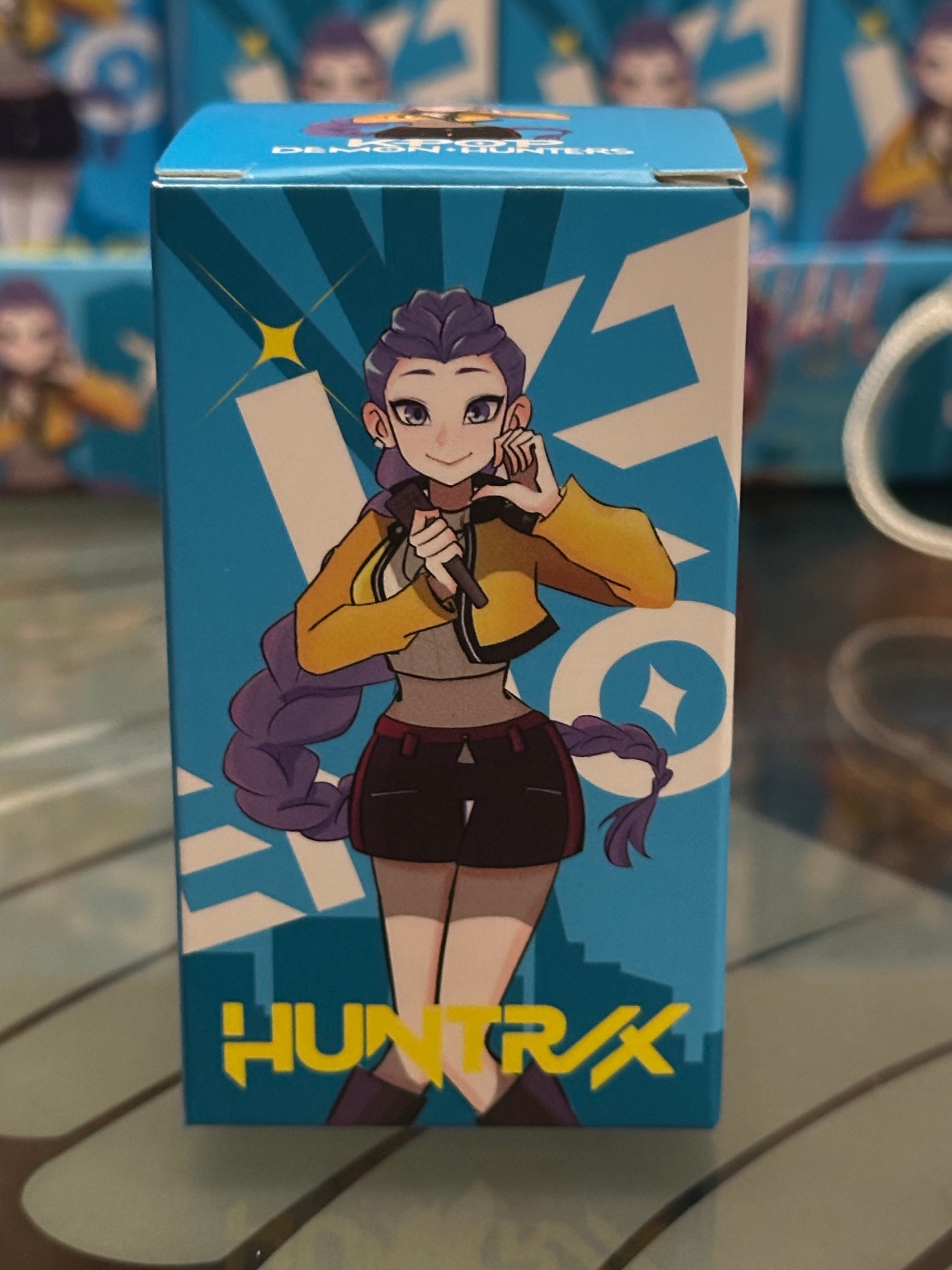 KPOP Demon Hunters Mystery Flocked Mini Figure with Lanyard – Blind Box Collectible | Cute Velvet Anime Charm | HuntrX Edition
