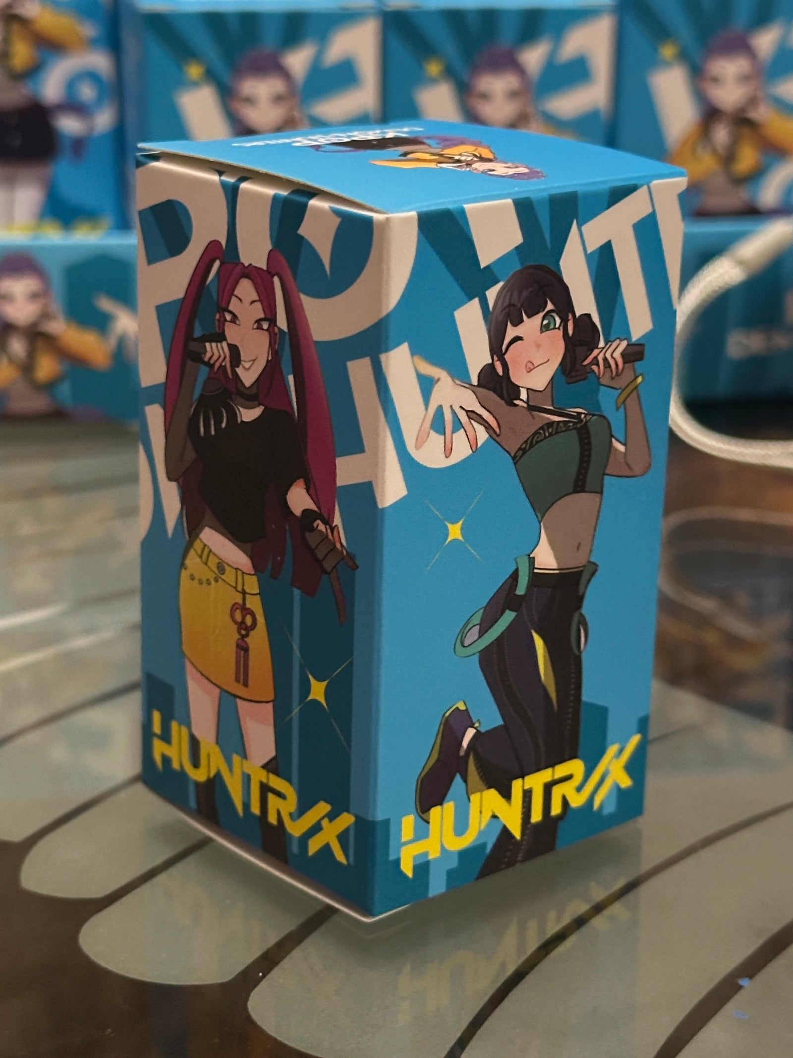 KPOP Demon Hunters Mystery Flocked Mini Figure with Lanyard – Blind Box Collectible | Cute Velvet Anime Charm | HuntrX Edition
