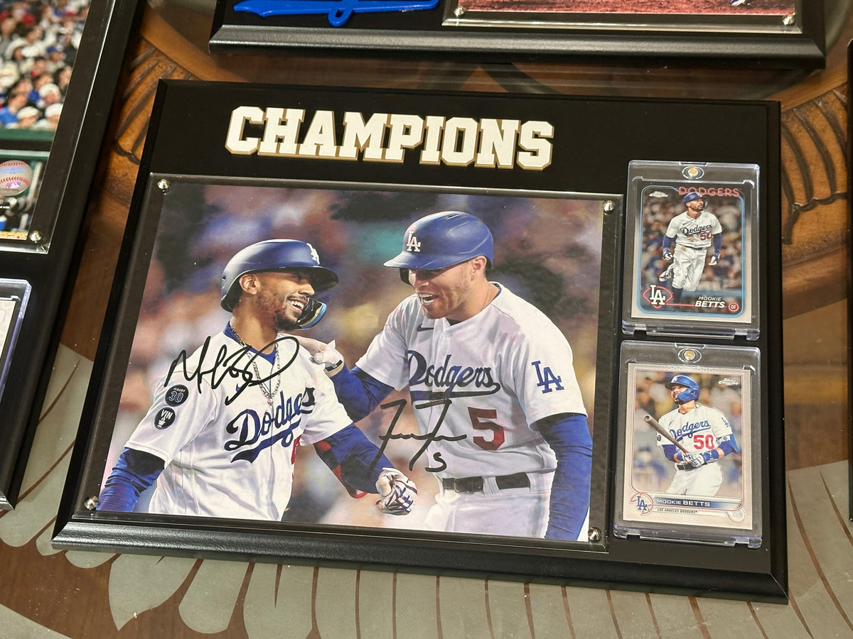 Mookie Betts &amp; Freddie Freeman Autograph Plaque – Handmade Metal Dodgers Collectible (15x12 Base, 8x10 Photo)