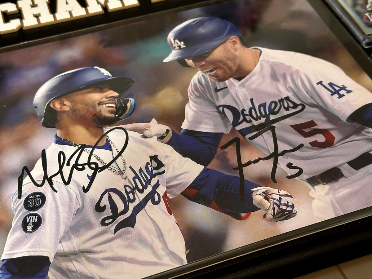 Mookie Betts &amp; Freddie Freeman Autograph Plaque – Handmade Metal Dodgers Collectible (15x12 Base, 8x10 Photo)