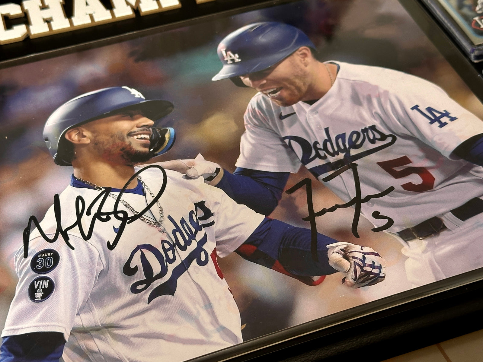 Mookie Betts & Freddie Freeman Autograph Plaque – Handmade Metal Dodgers Collectible (15x12 Base, 8x10 Photo)