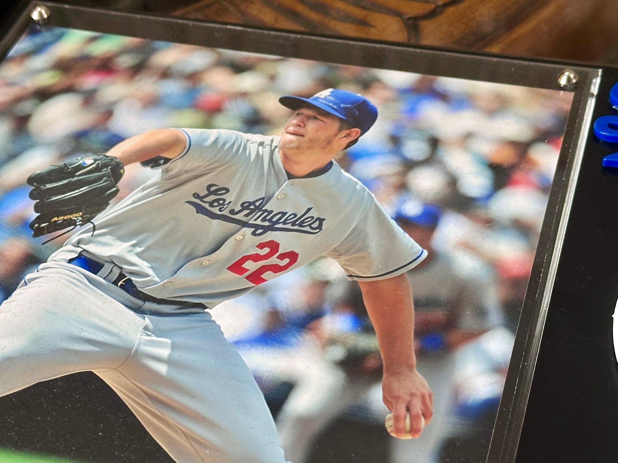 Clayton Kershaw Handmade Dodgers Plaque – Layered Metal Baseball, Engraved Stats & Cut Metal Dodgers Logo